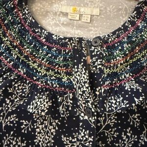 Boden Navy Multicolor Embroidered Dress